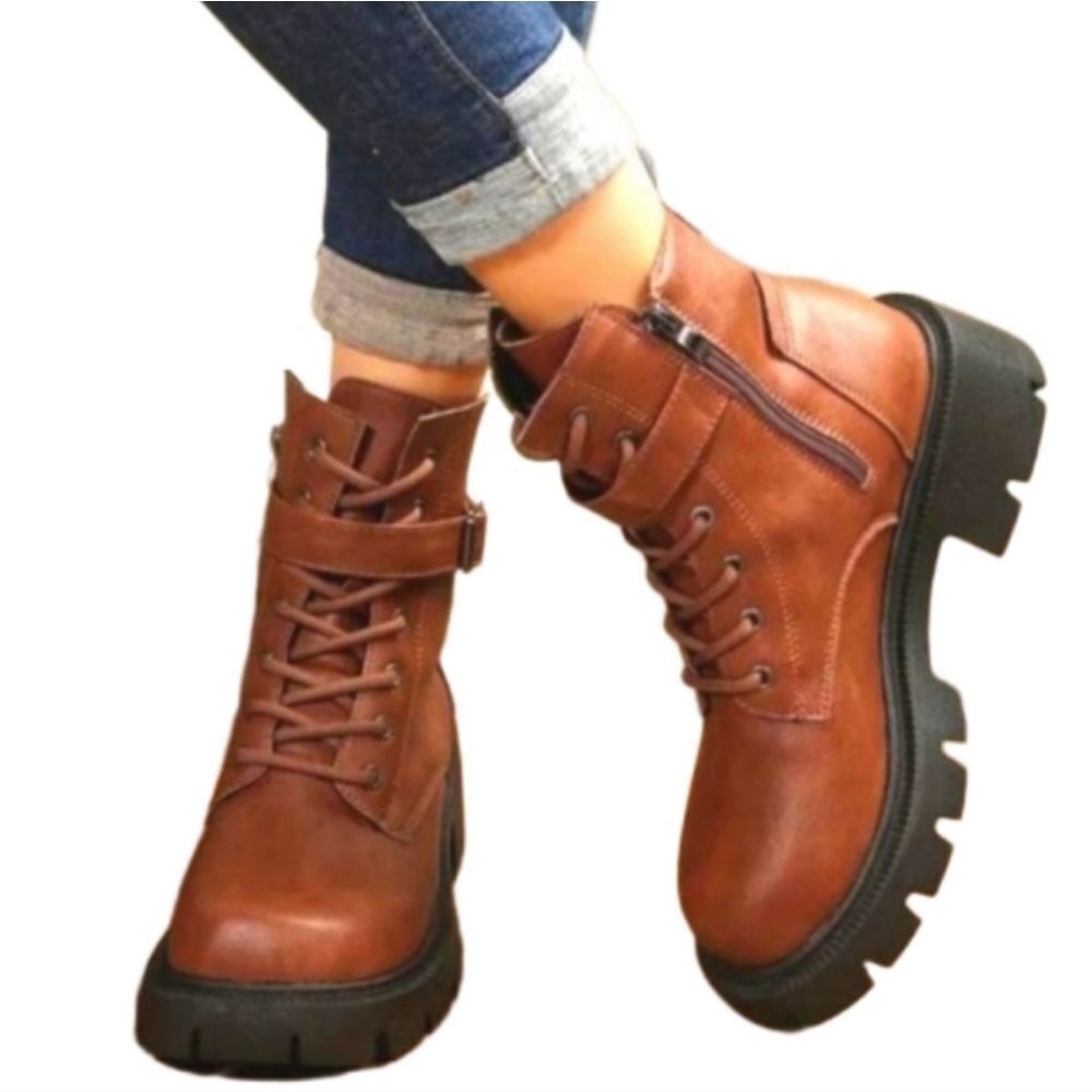 Ladie's chunky ankle combat boots Sz 10